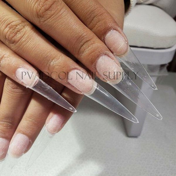 

false nails 100bags extra long point stiletto nail tips acrylic gel salon half cover tip bulk price, Red;gold