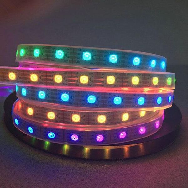 

strips 50m/lot waterproof ws2813 30leds/m led strip,white pcb colorful dc 5v lights like horse running,water for decoration
