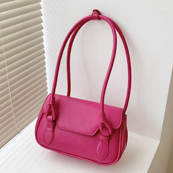 

evening bags french singl shoulder bag vintage handbags for women armpit purse pu leather solid color clutches