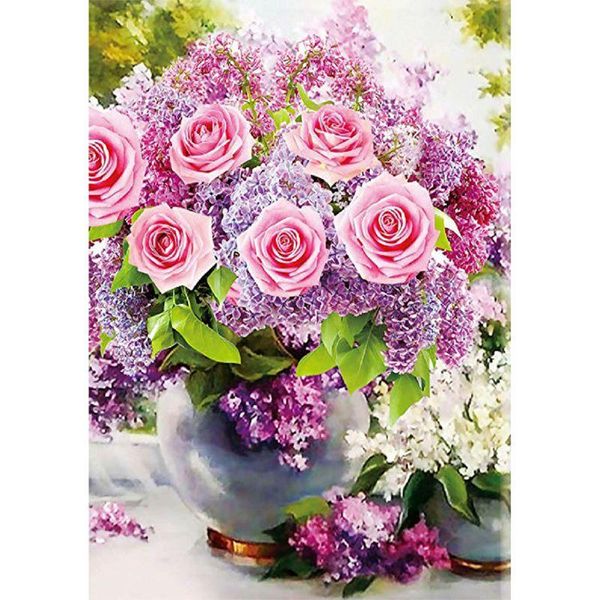 

diamond painting rose vase 5d full drill embroidery cross stitch kits diy decor