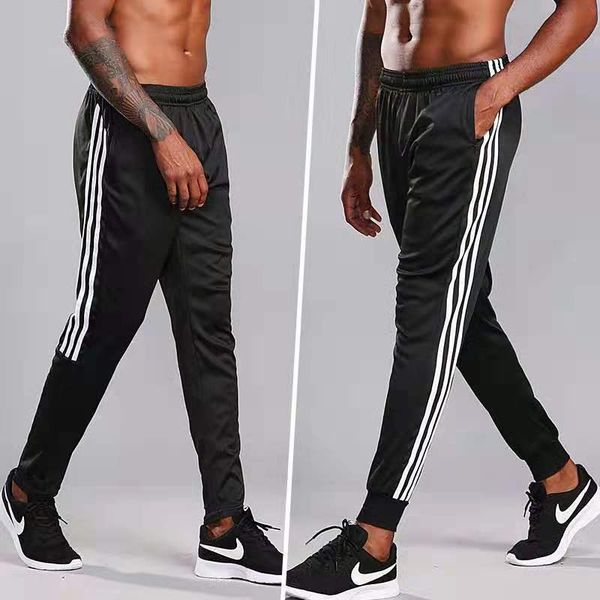 

fashion boutique pants sports men's running fitness football training loose necking spring and summer quick drying small leg, Black