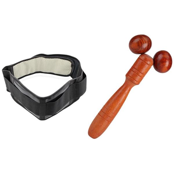 

electric massagers 1 pcs adjustable waist tourmaline support belt & roller massager, red wood wooden massager
