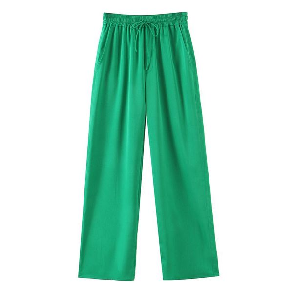 

women's pants & capris [ewq] white women casual high tail 2021 fashion loose european ladies elastic waist trousers green trendy clothi, Black;white