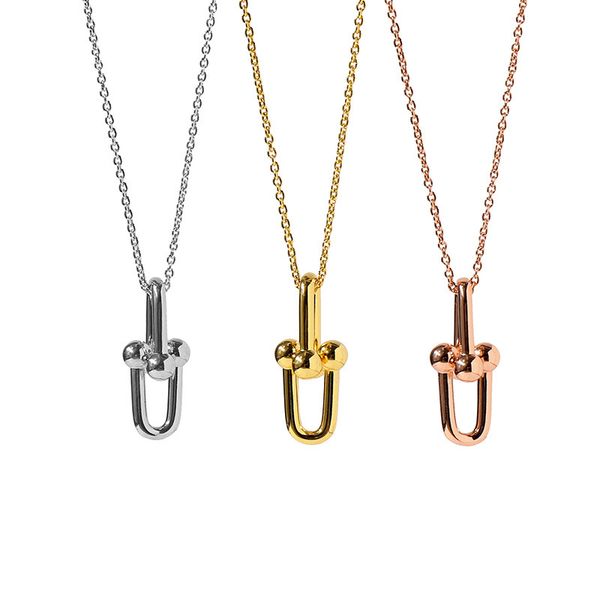 

n04 jewelry cool style smooth u-shaped 2-section clavicle necklace, Silver