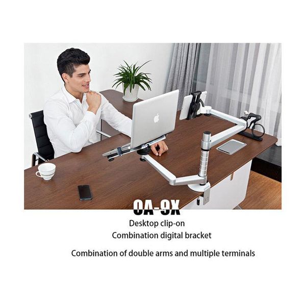 

cell phone mounts & holders quality assurance aluminum alloy desk laptablet computer dual-arm combination bracket