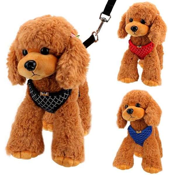 

cat collars & leads supplies rhinestone mesh harness leash set for small dog pet products s/m vest breathable