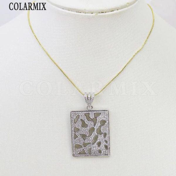 

pcs retangle necklace pendant zircon fashion pedant gift 31629 necklaces, Silver