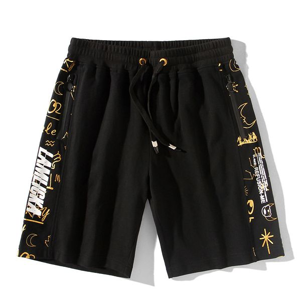 

men's shorts arrival loose knee length elastic waist men summer baggy big size fashion print capris cotton sports casual 4tn1, White;black