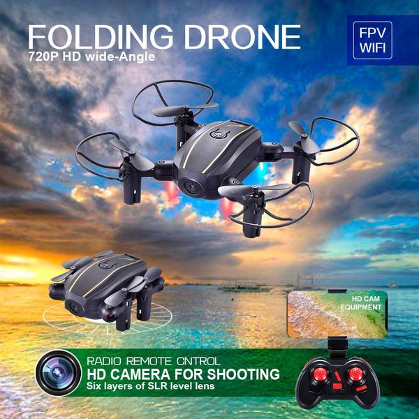 

Ultra Mini Drone with HD Camera Foldable Drones RC Quadcopter with Camera Drone Helicopter 2.4G 4CH 6 Axis Gyro RC Toys 668-A7, Red 480p camera
