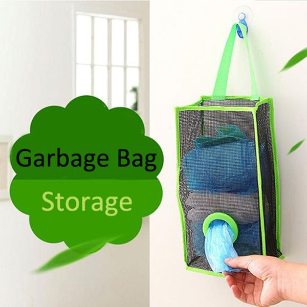 

kitchen garbage bags pvc hanging storage mesh bag convenient extraction organizer take in basket household tools