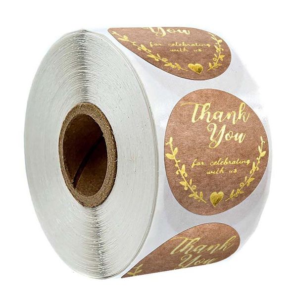 

500pcs kraft paper thank you stickers for business envelope decor scrapbooking sticker birthday party gift packaging seal labels wrap