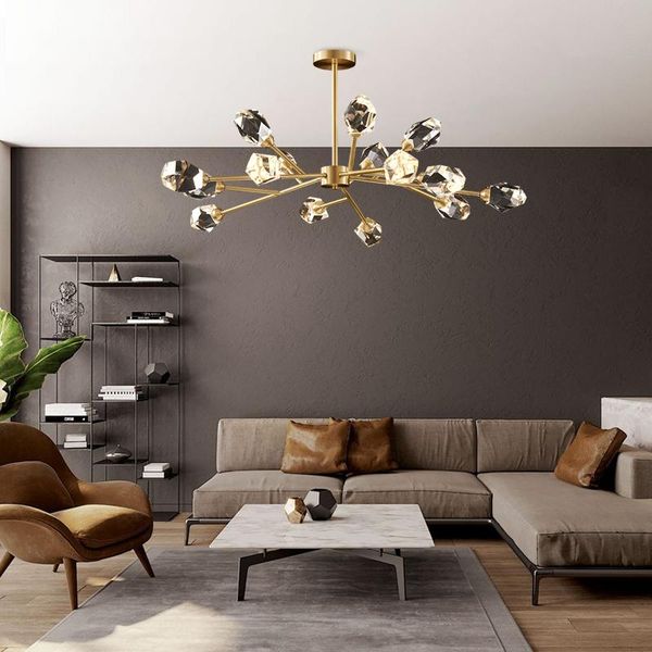 

pendant lamps crystal chandelier modern living room dining lamp bedroom led decoration family villa luxury ceiling