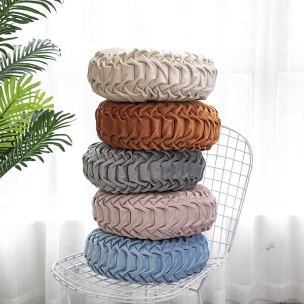 

cushion/decorative pillow est european style round solid red grey blue pink beige green seat cushion velvet fabric back sofa bed