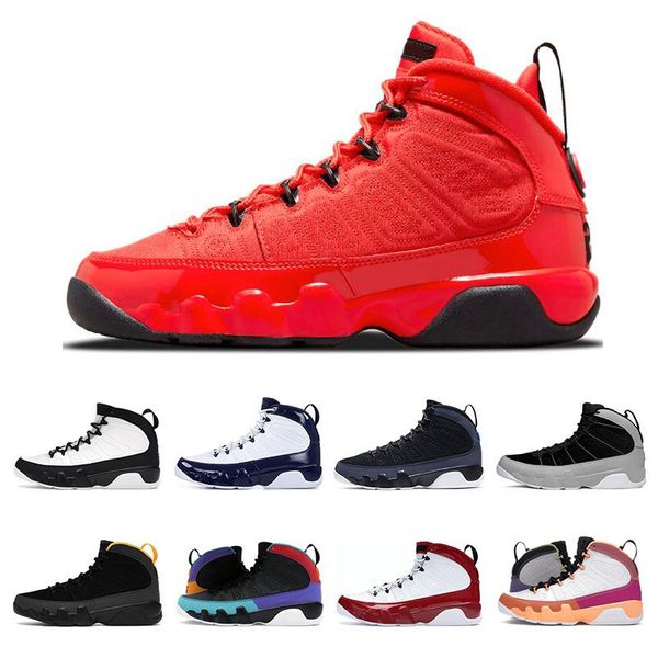 

men running sneakers basketball shoes 9s particle grey chile red jumpman 9 change the world pearl racer blue university gold mens outdoor sp, White;red