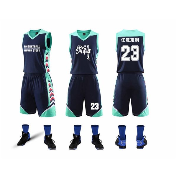 

basketball sport suit printed number diy student match children training kit basketball, Gray