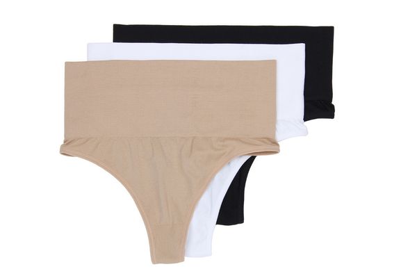 

underwear elastic double-layer high wide waist pants women's panties, Black;pink