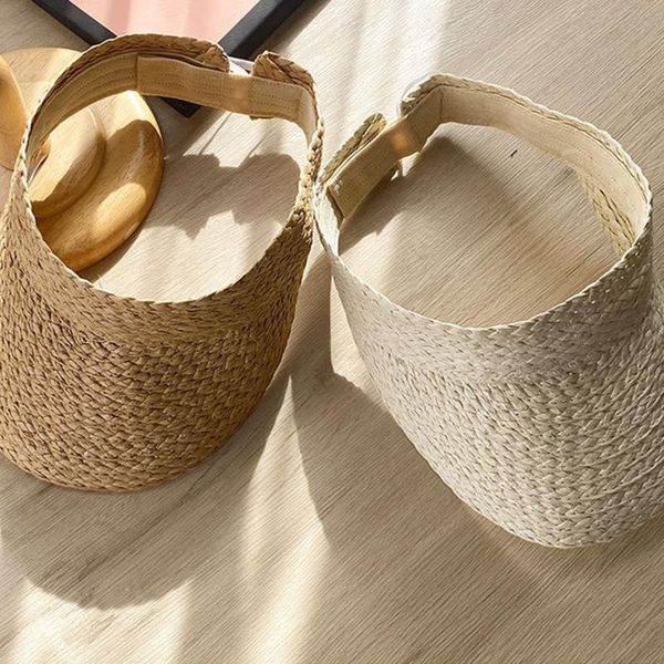 

outdoor hats women straw hat empty 2021 women's summer sun protection sport fishing beach chapeau lady travel cap #t2p, Black;white