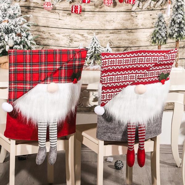 

chair covers gnome faceless dwarf cover elastic protective removable for dining wedding el banquet home christmas decor