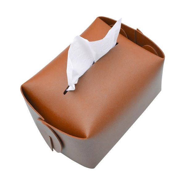 

tissue boxes & napkins decorative bedroom home kitchen office pu leather box bathroom rectangular foldable napkin holder car night stand des
