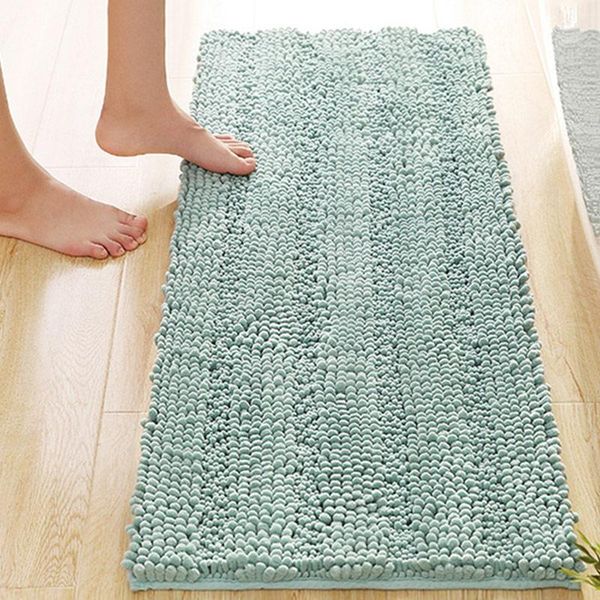 

bath mats chenille bathroom rug long floor door mat absorbent bedroom non-slip carpets toilet kitchen rugs wiper soft doormat