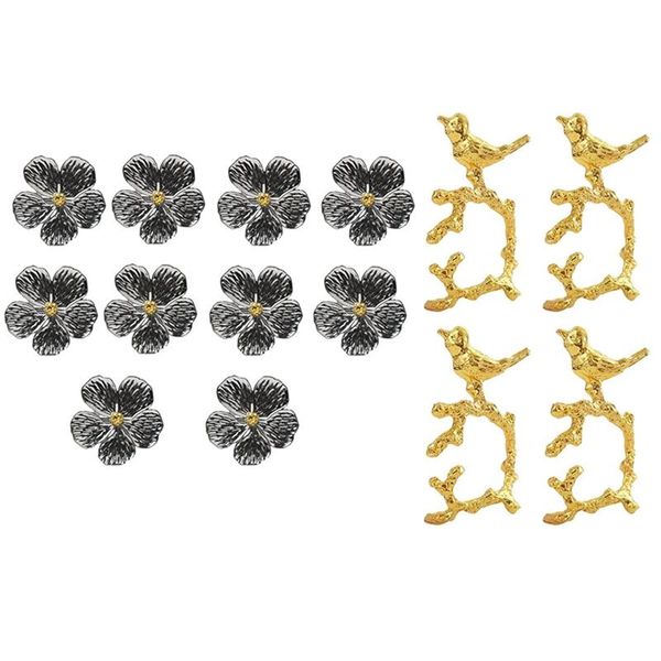 

napkin rings 4pcs bird ring model room el buckle with 10pcs wedding simple plum flower