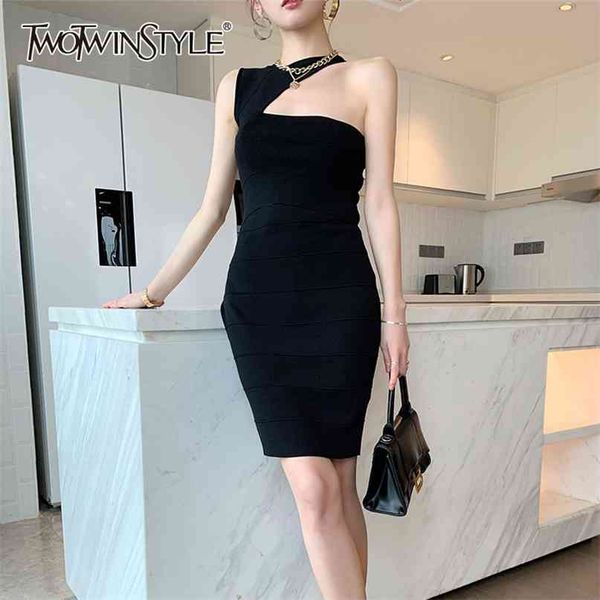

hollow out dress for women o neck sleeveless tunic high waist slim mini dresses female fashion summer 210520, Black;gray