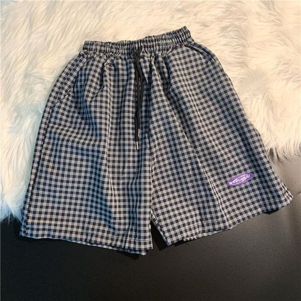 

women's shorts harteen vetement femme 2021 summer vintage fashionable womens loose casual high waist plaid pantalones cortos de moda, White;black