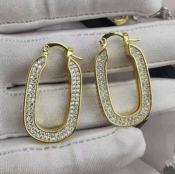 

special offer 75%off outlet onlinesaijia 2021 new u-shaped ear buckles, zircon fashion temperament, advanced earrings, full earrings, Silver