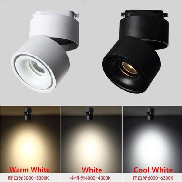 

dimmable ac110-130v ac200-240v 15w 20w cob led track light warm cool white spot lighting yrank lights
