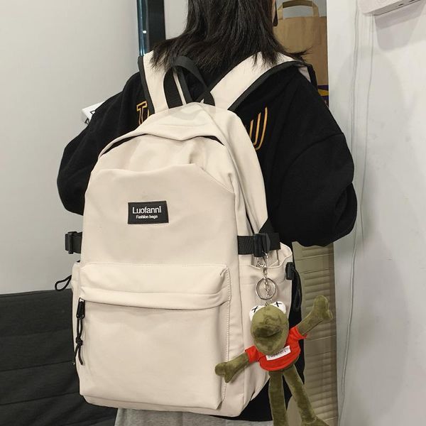 

backpack difa waterproof nylon women men large capacity travel bag college couples schoolbag solid color laptop