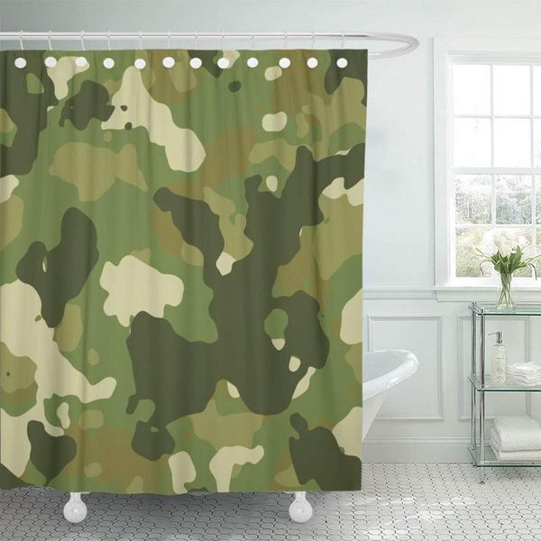 

shower curtains fabric curtain with hooks beige camoflauge green woodland camouflage pattern brown military army abstract camo