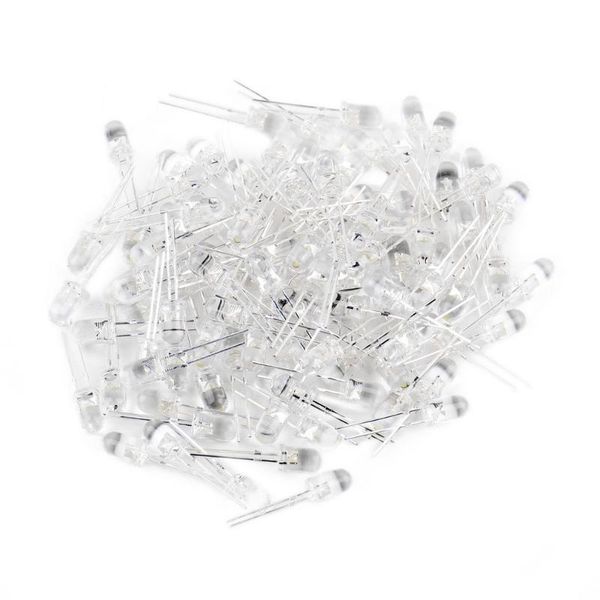 Perle di luce ICOCO Super offerte I più venduti 100Pcs 5mm LED bianco ultraluminoso Diodi emettitori lampada 15000MCD