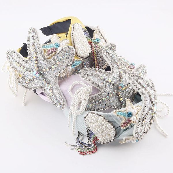 

hair clips & barrettes neptune rhinestone pearl tassel headband baroque inlaid rhinestones fringed accessories 879, Golden;silver