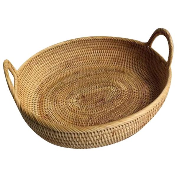 

storage baskets vietnam rattan fruit basket hand woven bread breakfast tea tray snack home