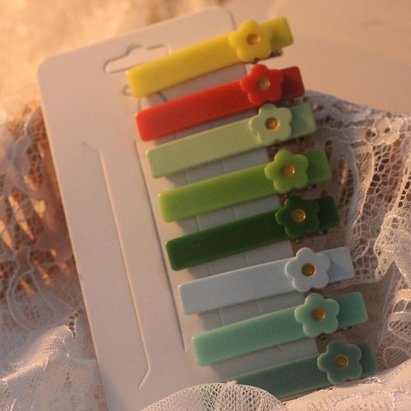 

hair accessories  colors barrettes colorful flowers cute sweet lovely clip acrylic oem odm solid side grips clips for baby kids, Slivery;white