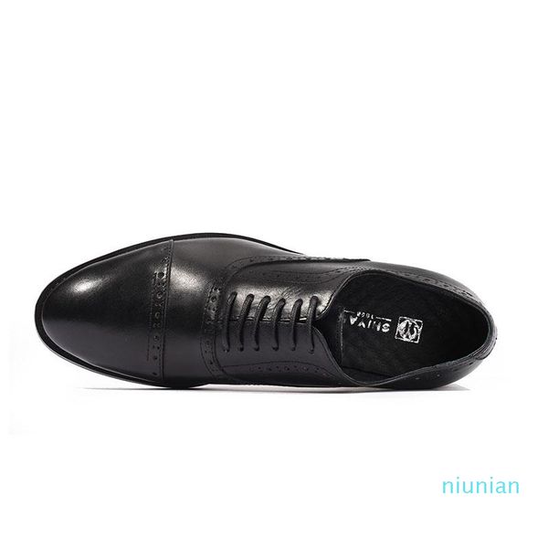 

wholesale-dress shoes classic wingtip mixed color brogue oxfords men's genuine leather business wedding party formal, Black