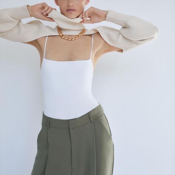 

spring and summer womens sweater casual solid color high neck long sleeve, White;black