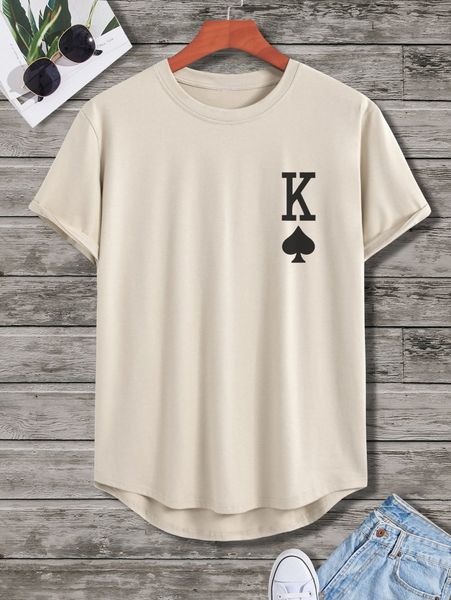 

men playing card print tee h7sl#, White;black