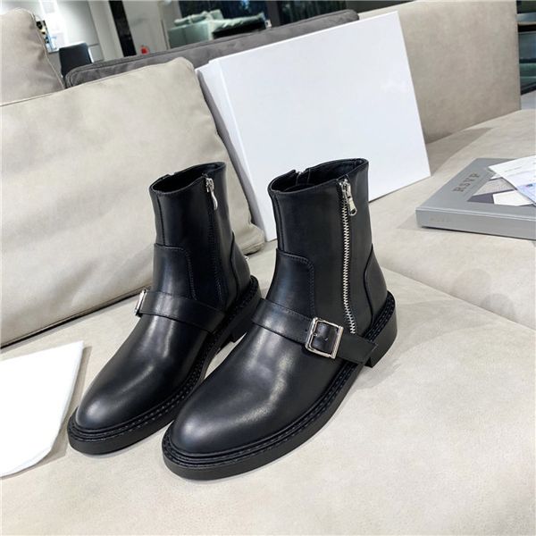 

low heel fashion women's shoes designer mid-tube zipper luxury casual brand martin boot strap shoe box, Red;white