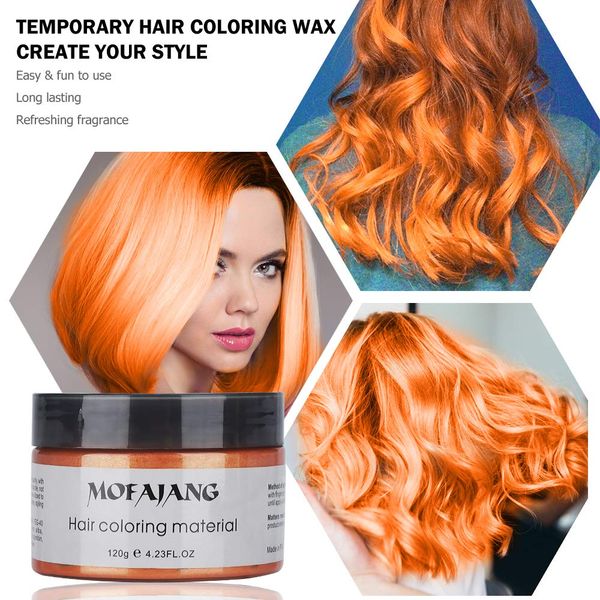 

mofajang 9 colors hair color dye wax strong and hold hair diy styling disposable black temporary hair gel coloring waxsc