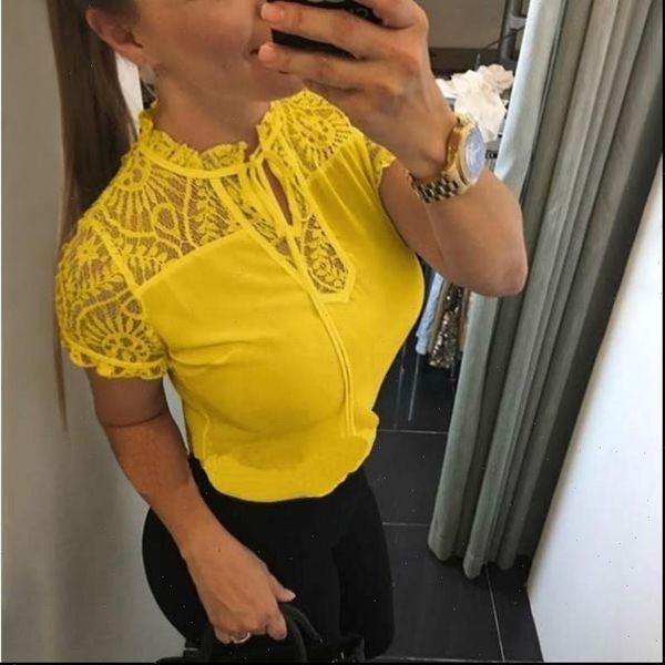

5xl large size solid women blouses short sleeve sheer mesh lace chemise femme shirts bluzki damskie, White