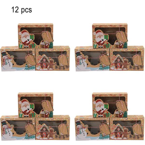 

gift wrap year 2021 christmas cookie boxes kraft paper candy bags packaging organizer party kids noel natal