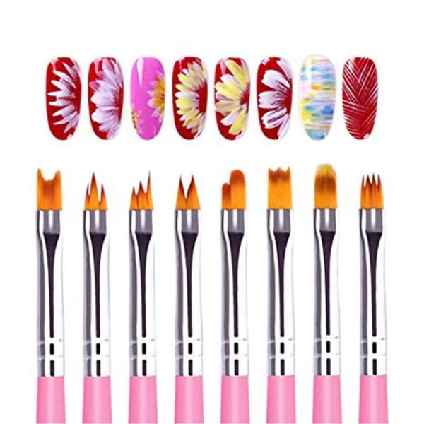 

nail art kits 8pcs/set painting pen for professional salons brush and home diy beauty designs