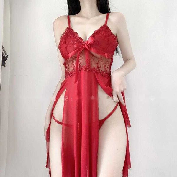 Womengaga Malha Lace Sexy Vermelho Transparente Fio Bow Fino Verão Tops Tanque Mini Strap Vestidos Vestidos Para As Mulheres Partido SIS4 210603