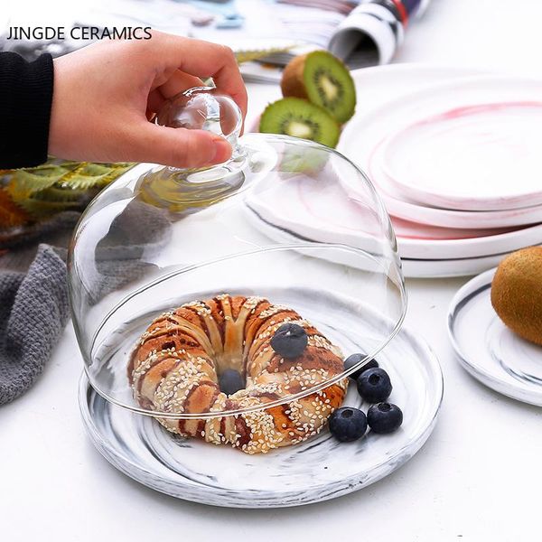 

other bakeware glass anti-ash cover universal cookware lids cake dessert show off lid store supermarket tasting plate kitchen tools with tra