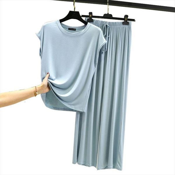 

modal pyjamas cotton womens sleepwears pajama sets short sleeve trouser suits plus size loose loungewear o neck home suit, Black;red