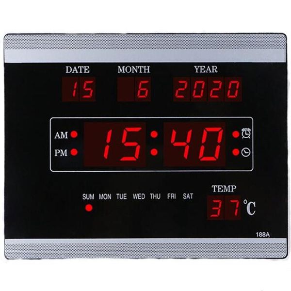 

wall clocks electronic clock whole point timekeeping calendar mute power-off memory alarm table plug-in use digital led
