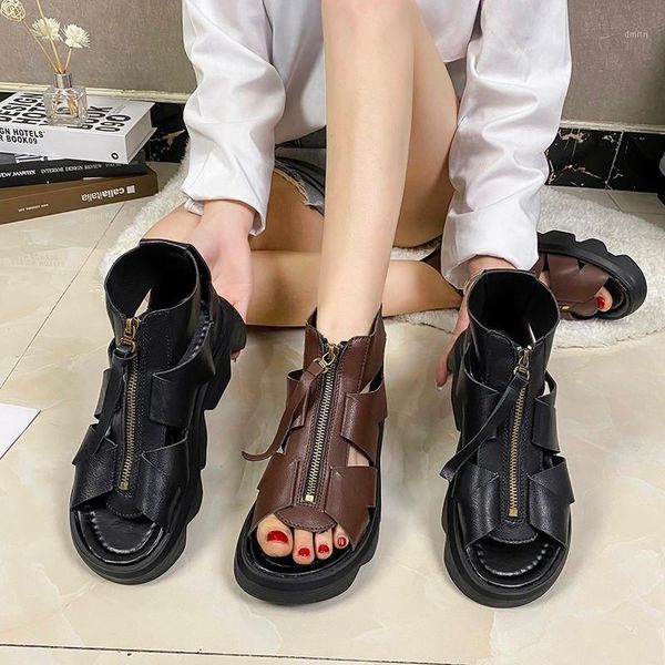 

dress shoes 2021 summer fashion black temperament roman casual brown ladies sandals