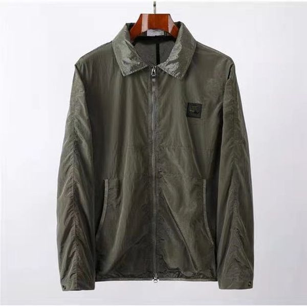 

cptoney metallic nylon reflective men's jacket lightweight functional sunscreen couple's coat european and american leisure style, Black;brown