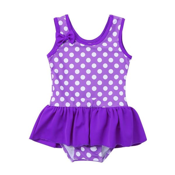 

rompers kids girls one-piece swimsuit romper cute polka dot bathing body suit toddler children summer sleeveless ruffle bodysuit leotard, Blue